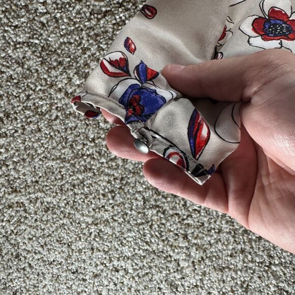 Banana Republic Blouse Womens Small Floral Ruffles Ladies Shirt Long Sleeve - Picture 10 of 14